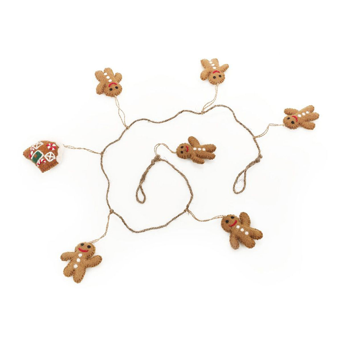 Felt Gingerbread Christmas Garland - Christmas Garlands & Wreaths