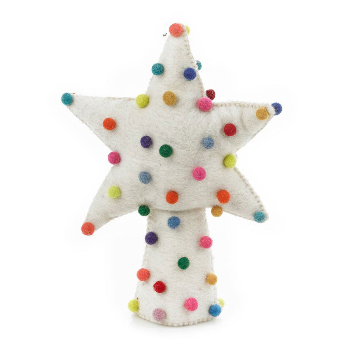 Felt Scandi White Star Christmas Tree Topper - 