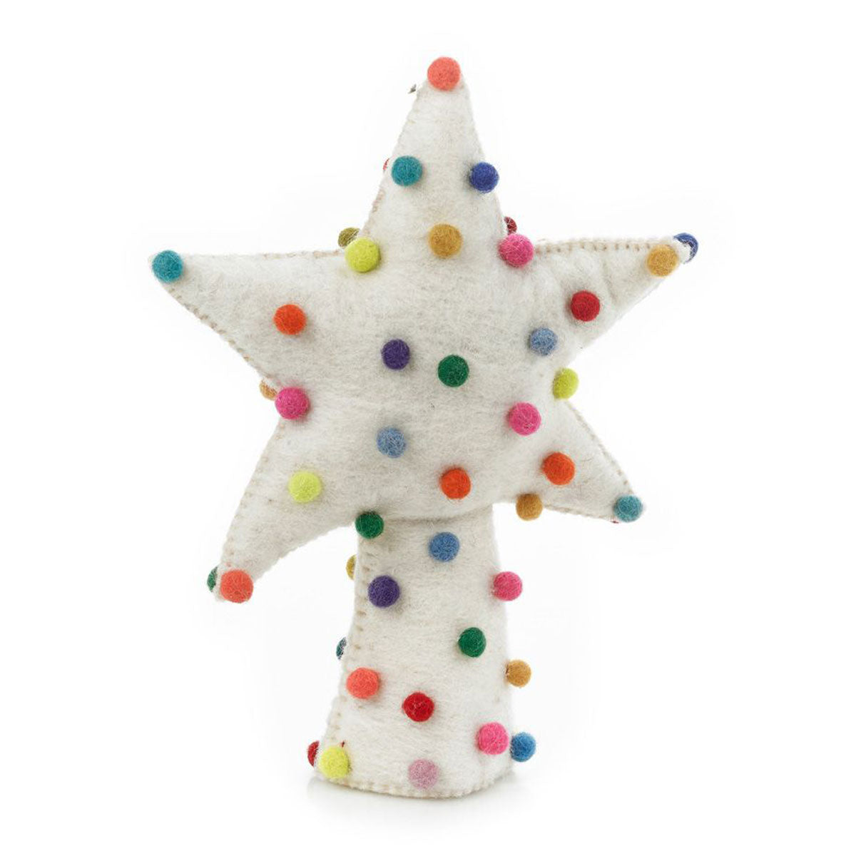 Felt Scandi White Star Christmas Tree Topper - 