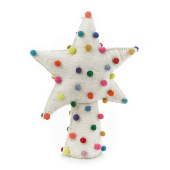 Felt Scandi White Star Christmas Tree Topper - 
