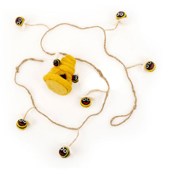 Felted Wool Bumblebee Garland - Garlands & Decorations