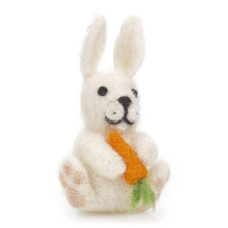 Felted Wool White Easter Bunny