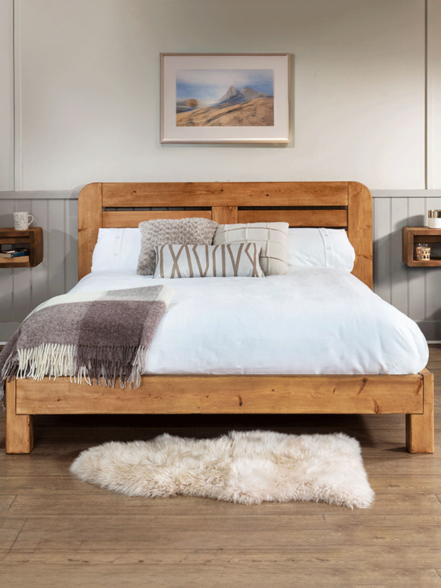 Curved Headboard Bed Frame | Gosforth Wooden Bed Frame
