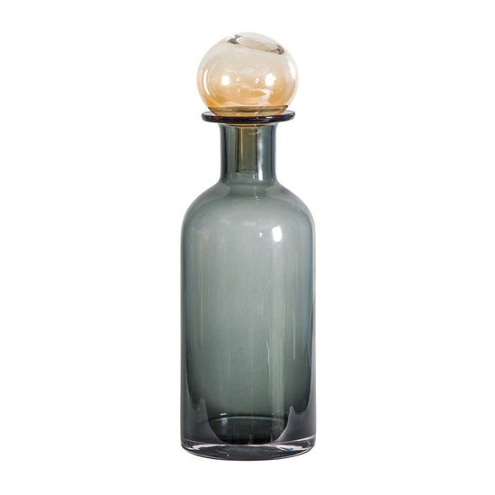 Grey Glass Bottle With Stopper - Small - 