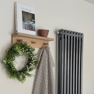 Oak Picture Shelf And Hooks - 3