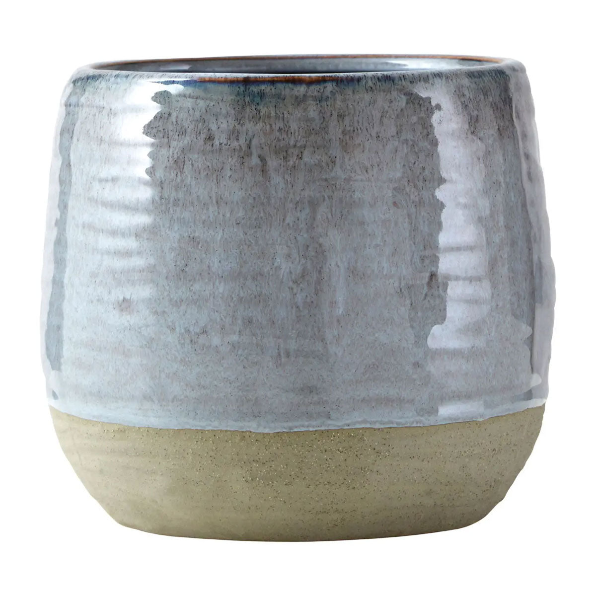 Large Glazed Stoneware Grey Planter - Planters, Vases & Bowls