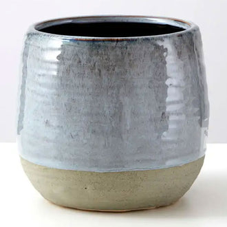 Large Glazed Stoneware Grey Planter - Planters, Vases & Bowls