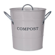 Large White Metal Compost Bucket - 