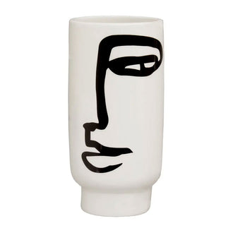 Modern White Vase With Abstract Design