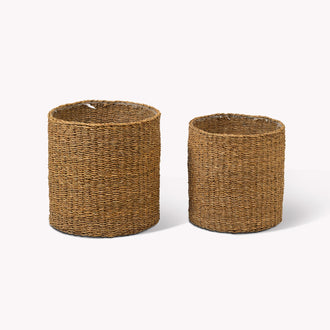 Natural Seagrass Plant Pots - Set of 2