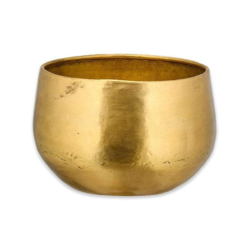 Golden Brass Curved Planter - Planters
