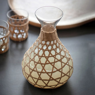 Rattan And Glass Carafe - Tableware & Entertaining