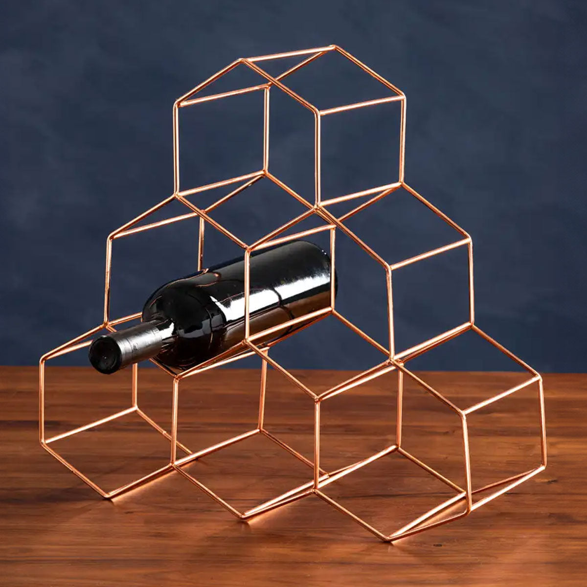 Rose Gold Metal Wine Rack - Tableware & Entertaining