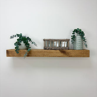Rustic Floating Shelf - 14.5cm x 7cm - Medium Oak 
