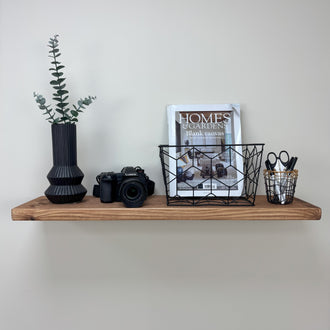 Rustic Floating Shelf - 22cm x 3.5cm - Teak
