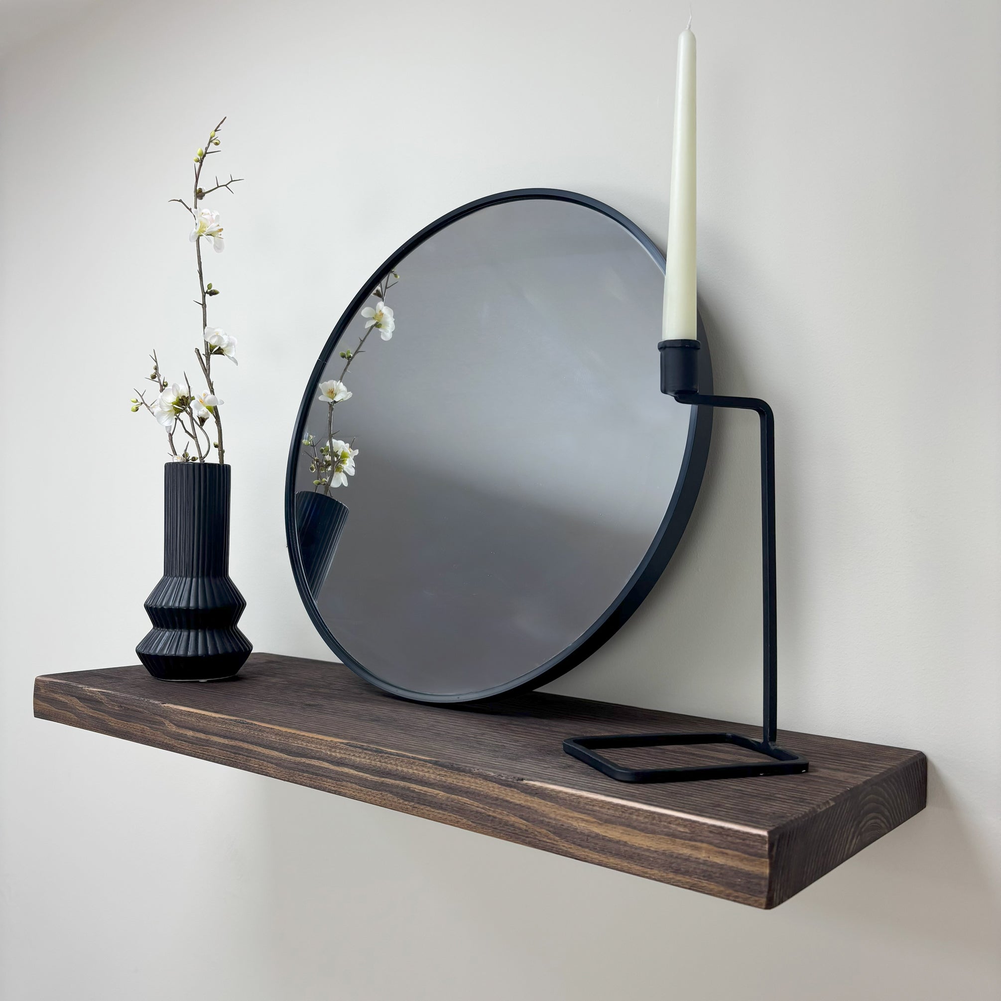 Rustic Floating Shelf - 29cm x 4.5cm - Walnut