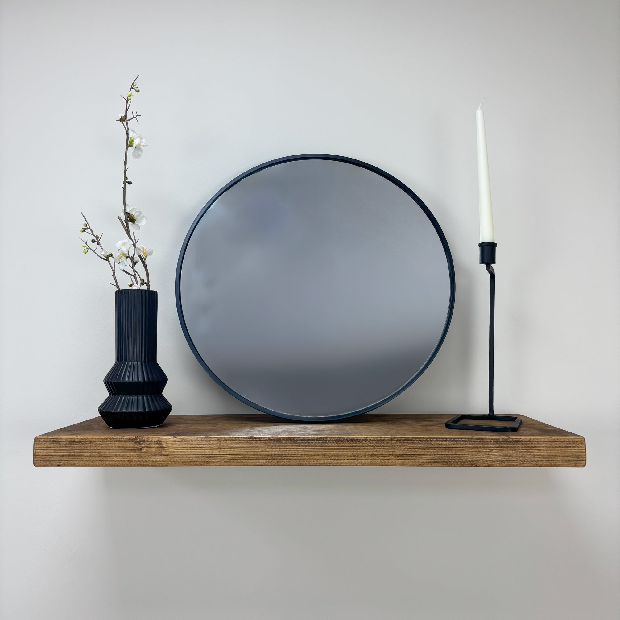Rustic Floating Shelf - 29cm x 4.5cm - Medium Oak 