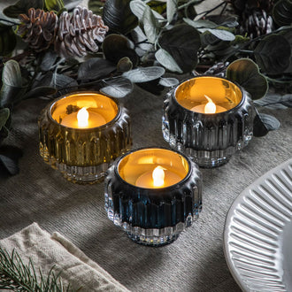 Set of 3 Glass Tealight Holders