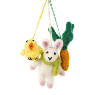 Set Of Felted Wool Easter Decorations