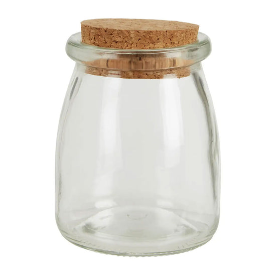 Set of Large Round Glass Jars with Cork Stoppers - Storage