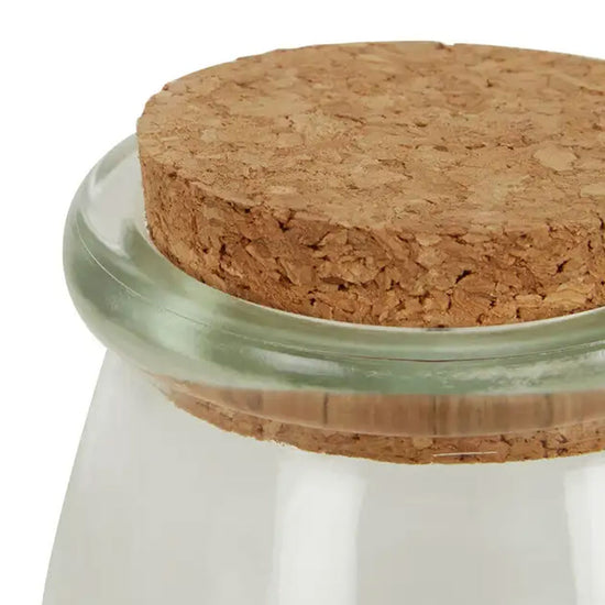 Set of Large Round Glass Jars with Cork Stoppers - Storage