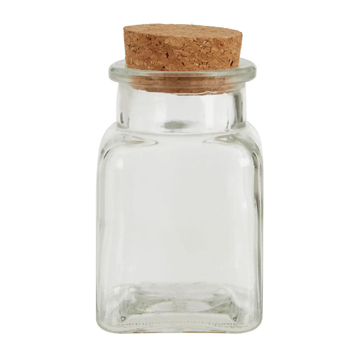 Set of Square Glass Jars with Cork Stoppers