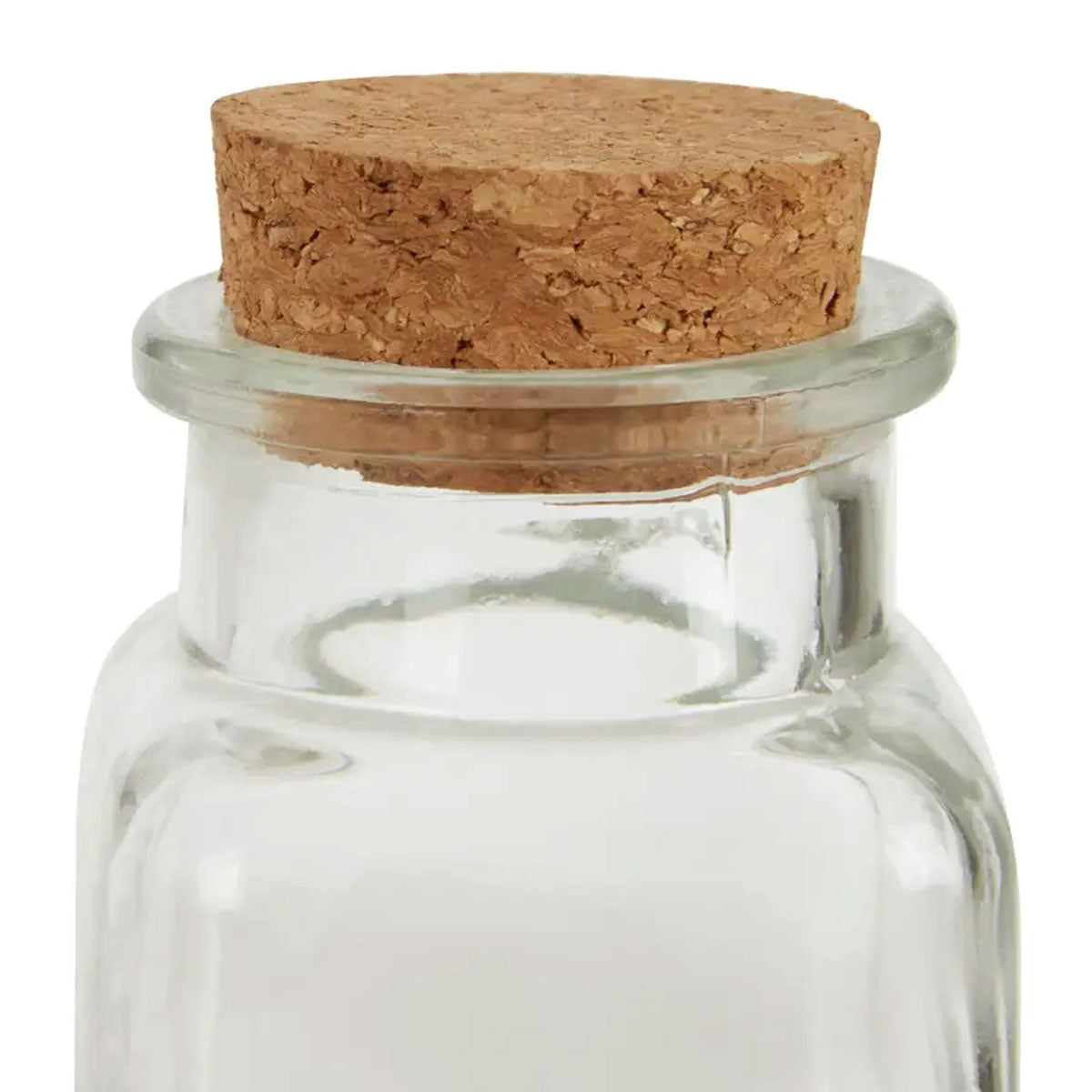 Set of Square Glass Jars with Cork Stoppers