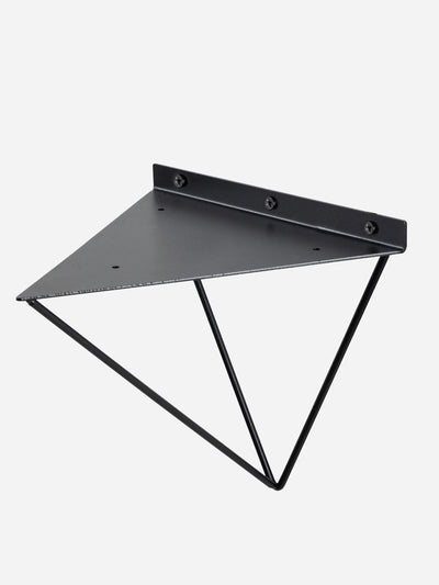 Bowes Rustic Wooden Shelf with Black Metal Brackets - 22cm x 3.5cm - Bracketed Shelves