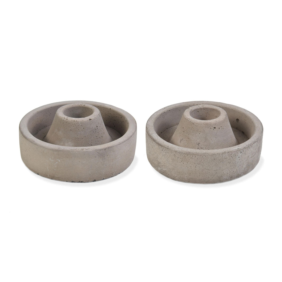 Short Grey Taper Candle Holders - Fragrance & Candles