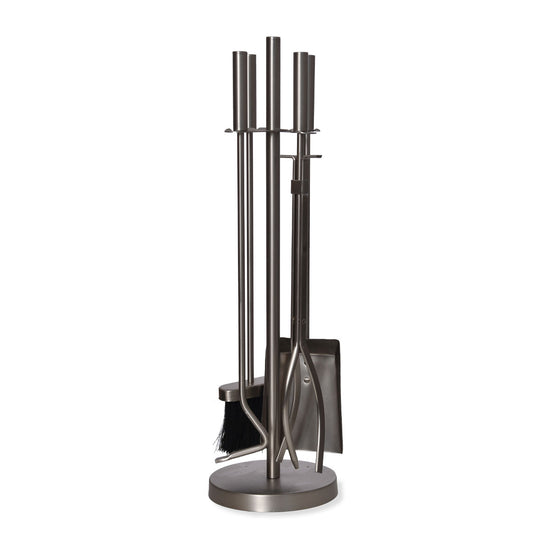 Silver Fireside Tool Set And Stand - Fire Sets