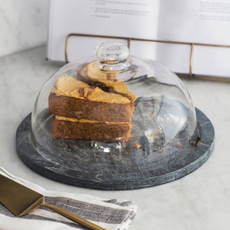 Slate and Glass Cake Dome - Tableware & Entertaining