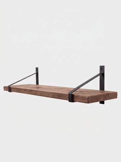 Armstrong Rustic Wooden Shelf with Brackets - 22cm x 3.5cm - Bracketed Shelves