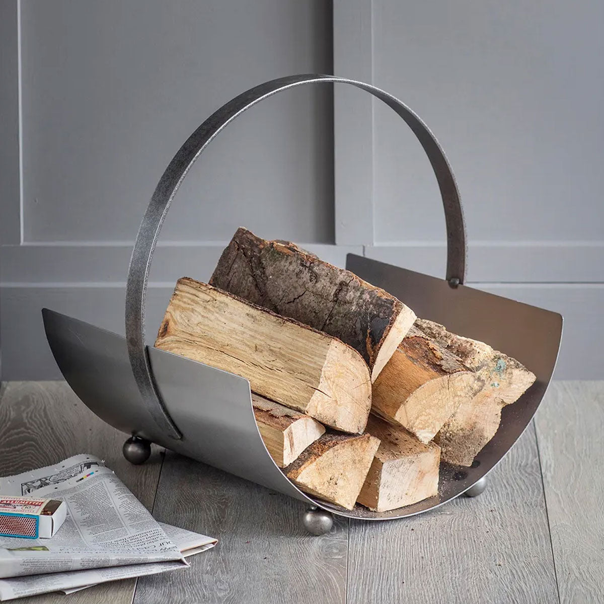 Steel Curved Log Basket