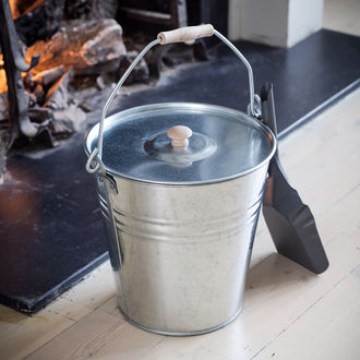 Steel Fire Bucket With Lid - 