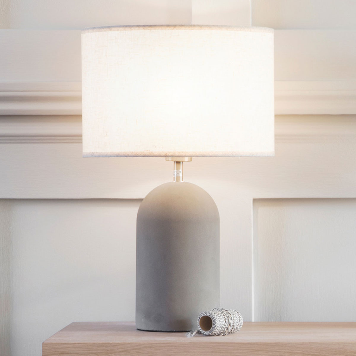 Tall Grey Concrete Table Lamp