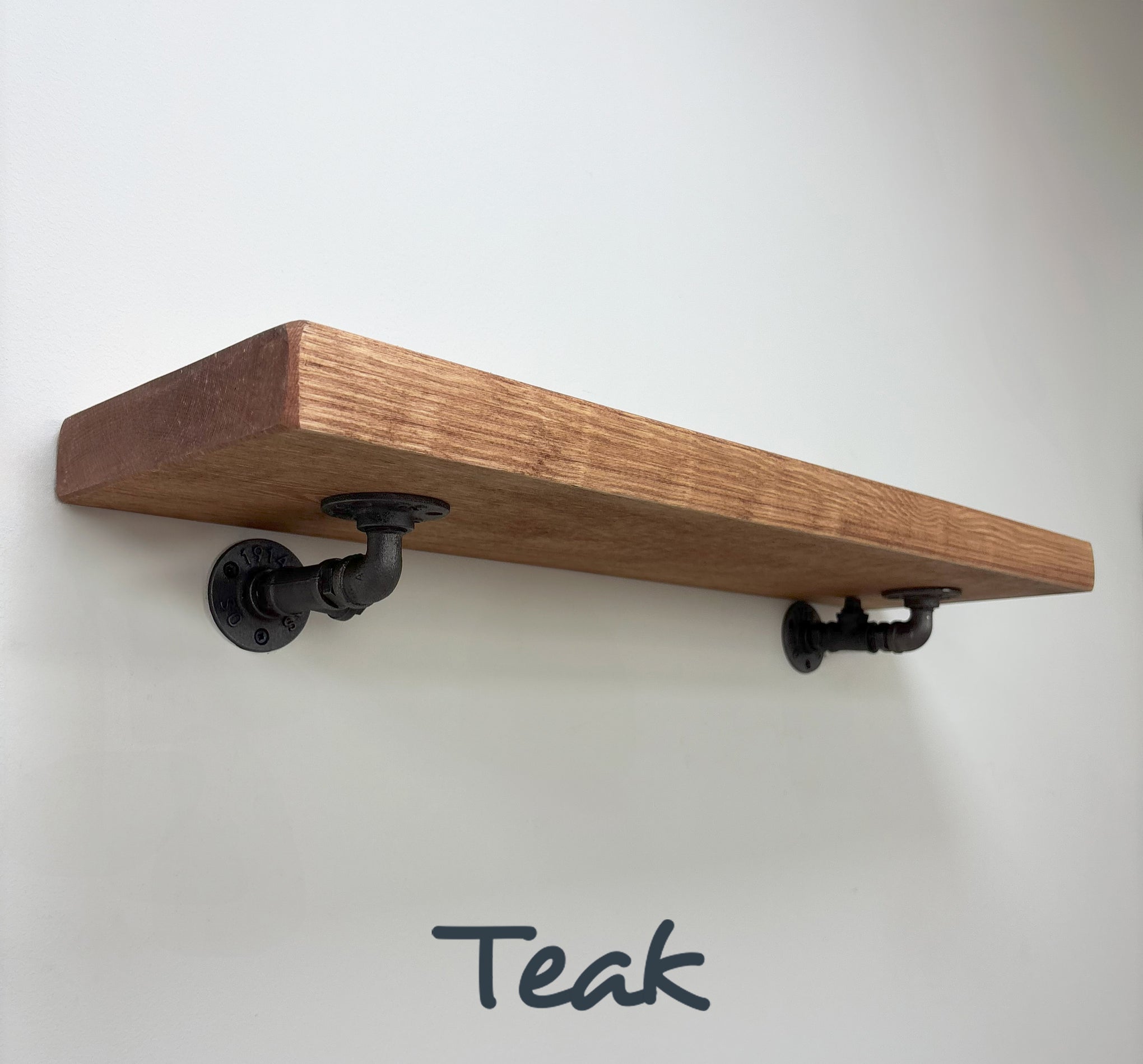Wingate Rustic Wooden Shelf with Brackets - 22cm x 3.5cm - 