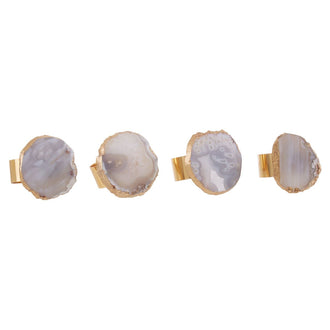 Agate Gold Napkin Rings - Set Of 4