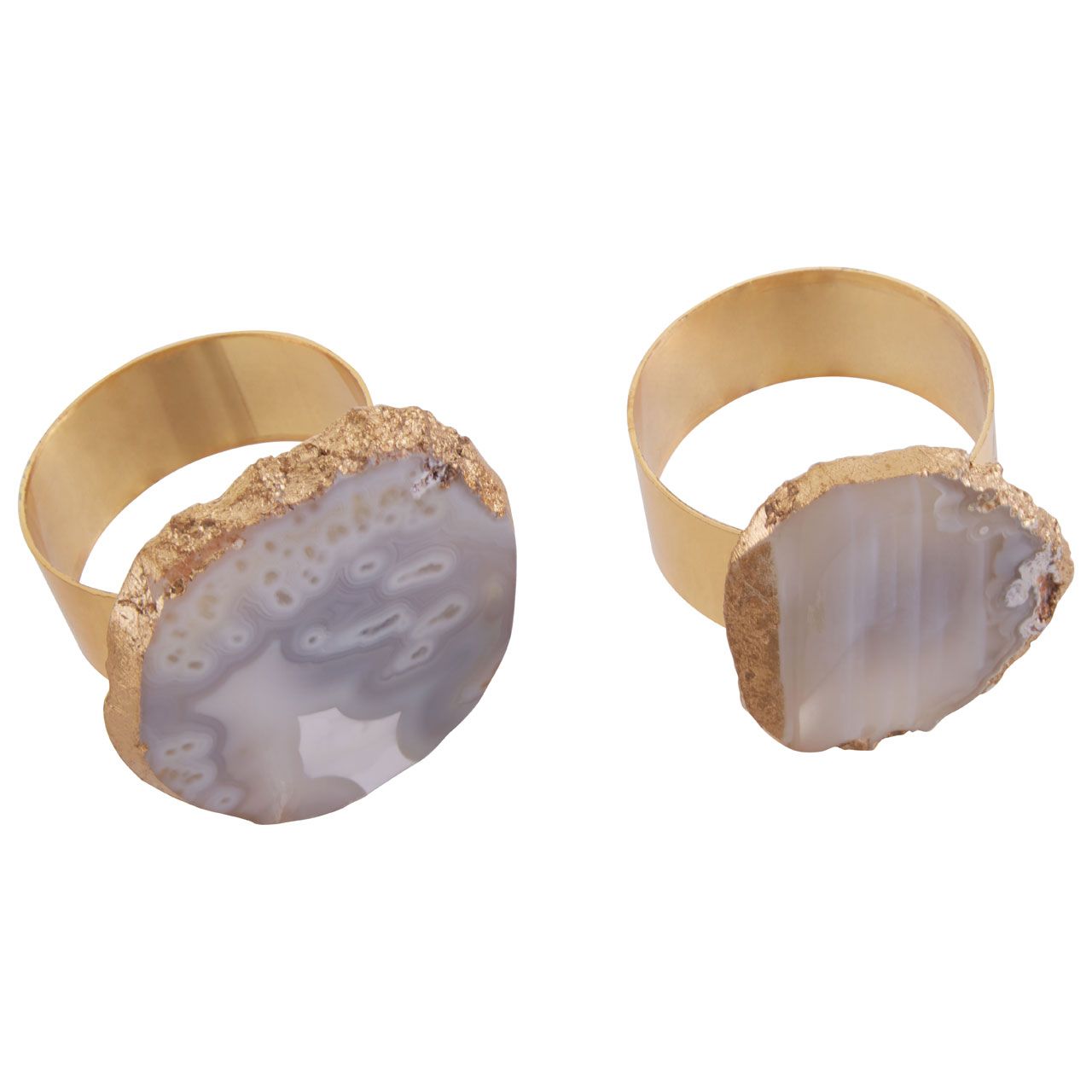 Agate Gold Napkin Rings - Set Of 4