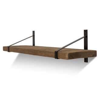 Armstrong Solid Wood Shelf & Brackets - 9x1.5 Rustic Shelf (22.5cmx4cm)