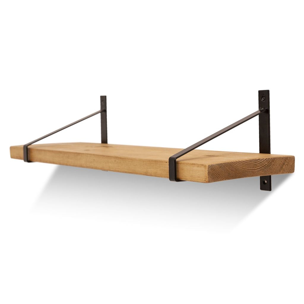Armstrong Solid Wood Shelf & Brackets - 9x1.5 Smooth Shelf (22cmx3.5cm)