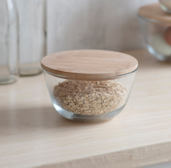 Bamboo & Glass Storage Bowl