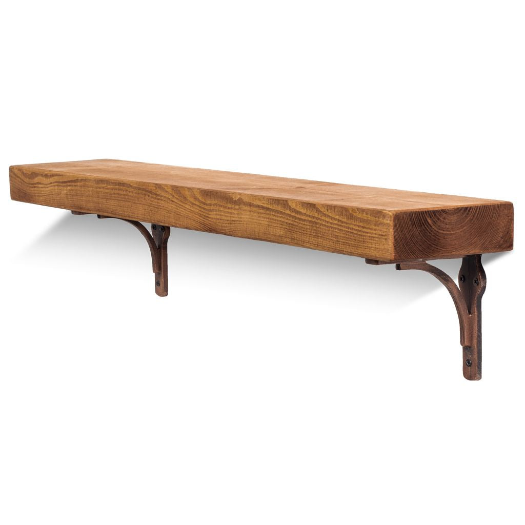 Birtley Copper Solid Wood Shelf & Brackets - 6x2 Smooth Shelf (14.5cmx4.5cm)