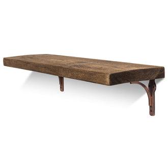 Birtley Copper Solid Wood Shelf & Brackets - 9x1.5 Rustic Shelf (22.5cmx4cm) - 