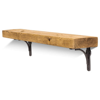 Birtley Iron Solid Wood Shelf & Brackets - 6x2 Rustic Shelf (15cmx5cm) - 