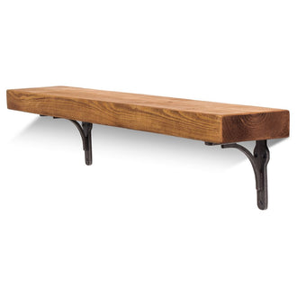 Birtley Iron Solid Wood Shelf & Brackets - 6x2 Smooth Shelf (14.5cmx4.5cm)