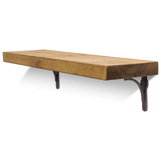 Birtley Iron Solid Wood Shelf & Brackets - 9x2 Smooth Shelf (22cmx4.5cm)
