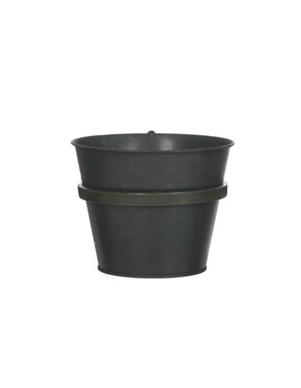 Black Metal Wall Pot And Holder - Planters, Vases & Bowls