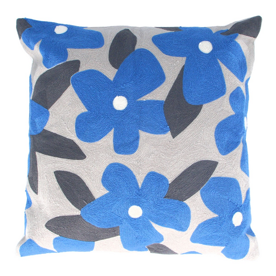 Blue Flowers Cushion - 45cm - 