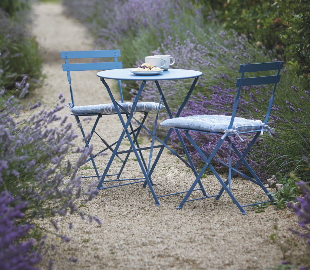 Blue Metal Bistro Set