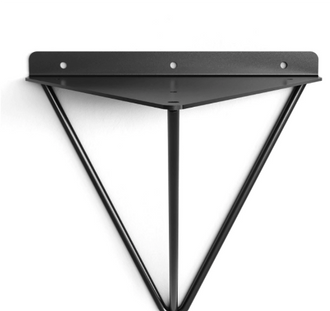 Bowes Solid Wood Shelf & Black Metal Brackets - 12x2 Rustic Shelf (29.5cmx5cm)